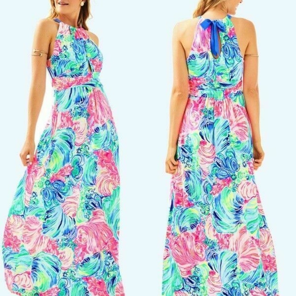 Lilly Pulitzer Martina Maxi Dress Beach Please. XL